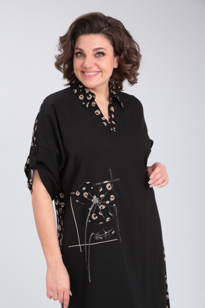 Платье Michel chic 2134/1 черный,бежевый - фото 7