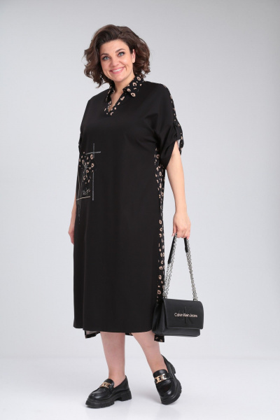 Платье Michel chic 2134/1 черный,бежевый - фото 6