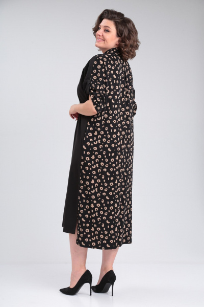 Платье Michel chic 2134/1 черный,бежевый - фото 4