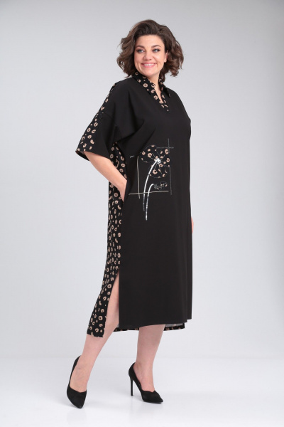 Платье Michel chic 2134/1 черный,бежевый - фото 2