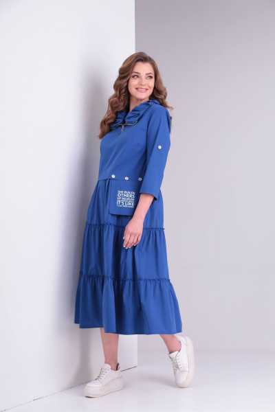 Платье Rishelie 829 синий - фото 2