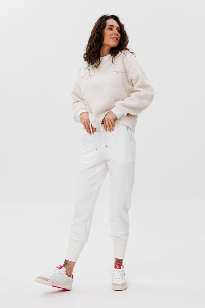 Стильный костюм из текстиля: брюки, жилет и жакет HIT 3102 белый - фото 3