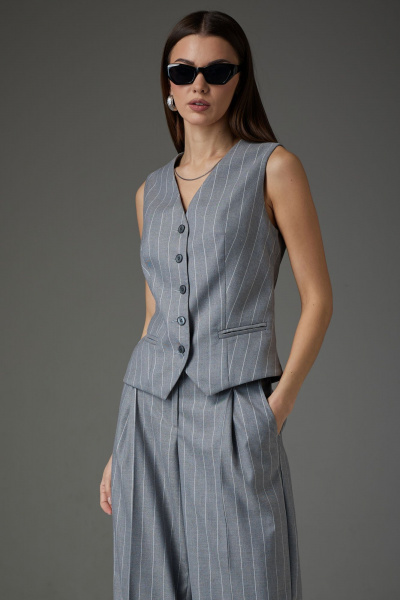 Брючный костюм: свободный пиджак, жилет и брюки, деловой стиль N.O.W. 1409 - фото 5