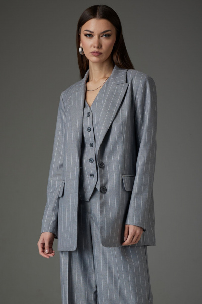 Брючный костюм: свободный пиджак, жилет и брюки, деловой стиль N.O.W. 1409 - фото 3