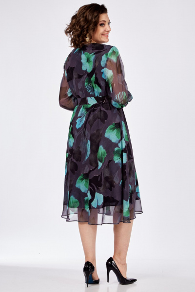 Платье Элль-стиль 2275/6 серо-синий - фото 6