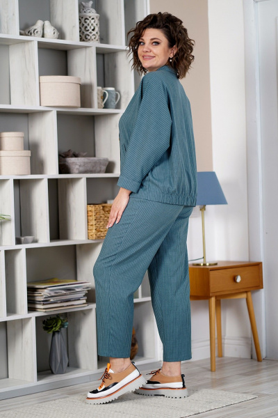 Брюки, жакет Alani Collection 2084 бирюзовый - фото 4