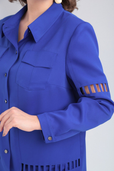 Стильный костюм: рубашка, брюки из стрейчевой ткани, с карманами Tensi 370 василек - фото 5