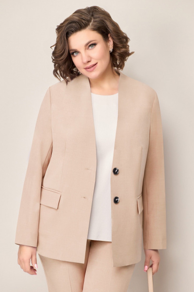 Блуза, брюки, жакет VOLNA 1334 молочно-бежевый - фото 3