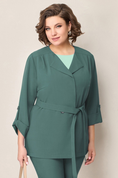 Блуза, брюки, жакет VOLNA 1329 мятно-бирюзовый - фото 3