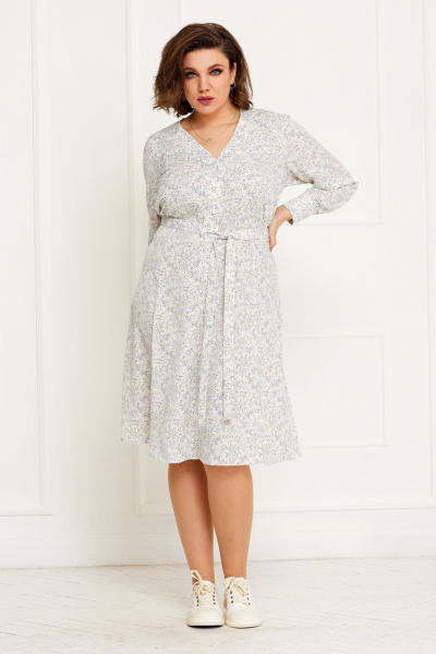 Платье с цветочным принтом полуприлегающего силуэта BegiModa 1029 цветочный_принт - фото 6