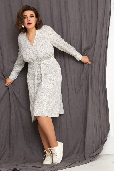 Платье с цветочным принтом полуприлегающего силуэта BegiModa 1029 цветочный_принт - фото 2