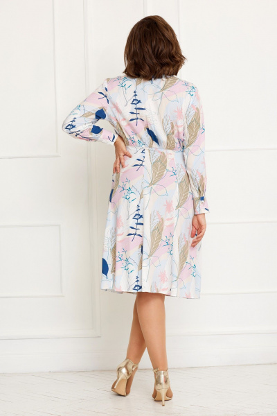 Платье на каждый день с флористическим принтом и V-образным вырезом BegiModa 1030 микс - фото 4