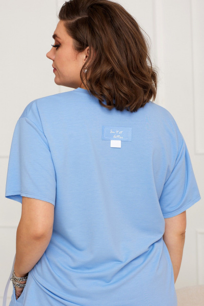 Футболка и шорты свободного кроя для активного отдыха BegiModa 3055 голубой - фото 7