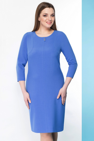 Летнее платье с вытачками и вертикальным швом Линия Л Б-1629 синий - фото 1