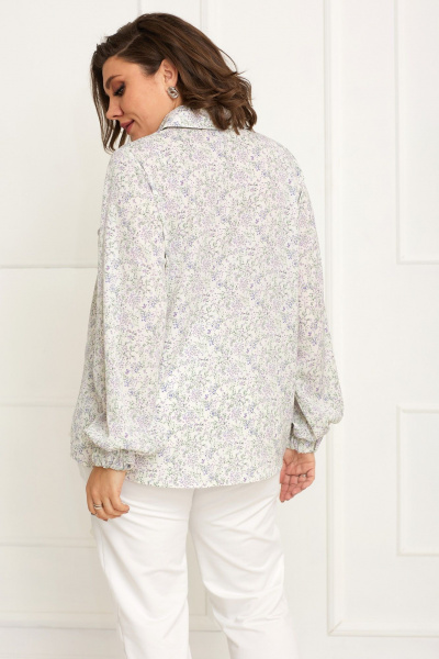 Модная блуза с цветочным принтом полуприлегающего силуэта BegiModa 4087 цветочный_принт - фото 6
