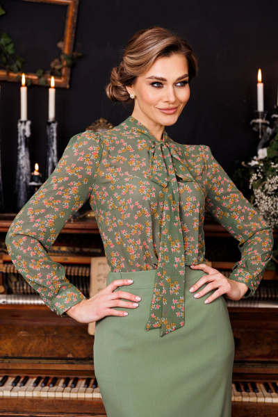 Блуза, жакет, юбка Мода Юрс 2808 хаки - фото 7