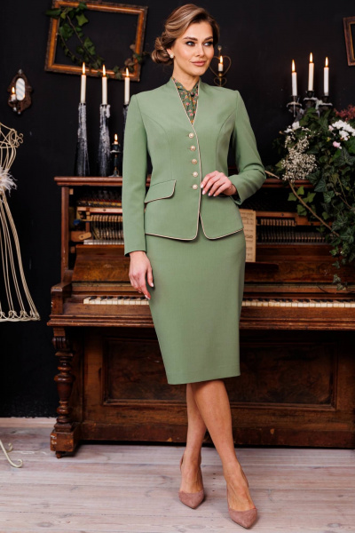 Блуза, жакет, юбка Мода Юрс 2808 хаки - фото 1