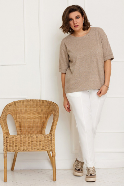 Брюки BegiModa 6045 молочный - фото 8