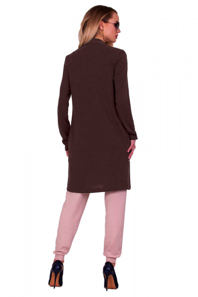 Демисезонный кардиган свободного кроя из ангорового трикотажа F de F 2024 кофейный - фото 2