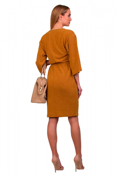 Платье из трикотажной ангоровой ткани, стильное и комфортное F de F 2544 горчичный - фото 2