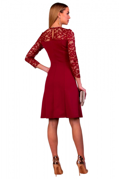 Платье из нейлонового трикотажа, стильное и универсальное F de F 2635 винный - фото 2