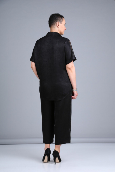 Костюм из шелка и текстиля с кружевом для особых случаев ZigzagStyle 391 черный - фото 11