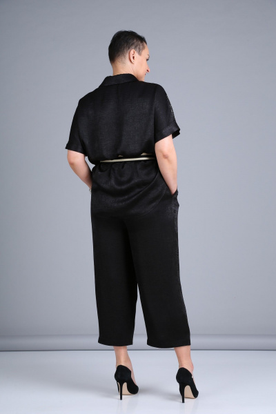 Костюм из шелка и текстиля с кружевом для особых случаев ZigzagStyle 391 черный - фото 7