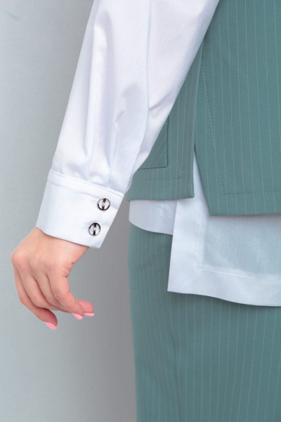 Комплект-тройка из костюмно-плательной ткани в полоску ZigzagStyle 468 бирюзовая_мята - фото 7