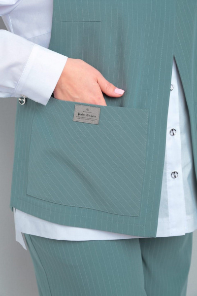 Комплект-тройка из костюмно-плательной ткани в полоску ZigzagStyle 468 бирюзовая_мята - фото 6