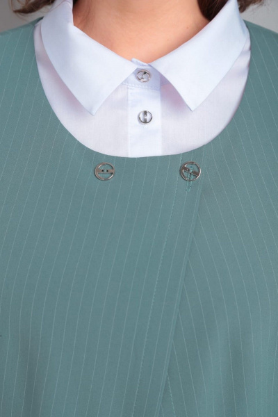 Комплект-тройка из костюмно-плательной ткани в полоску ZigzagStyle 468 бирюзовая_мята - фото 5