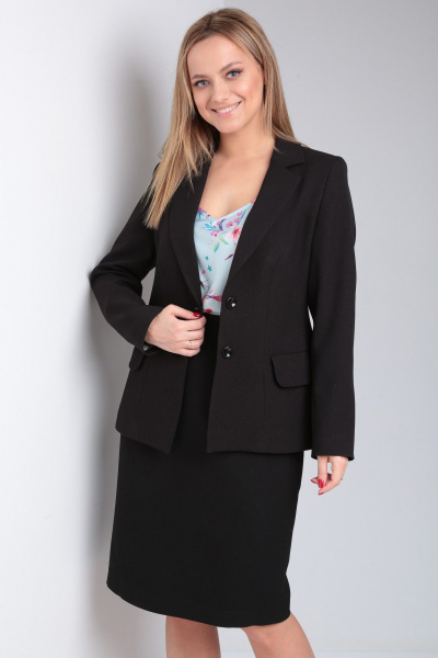 Жакет, юбка Your size 2218 черный - фото 8