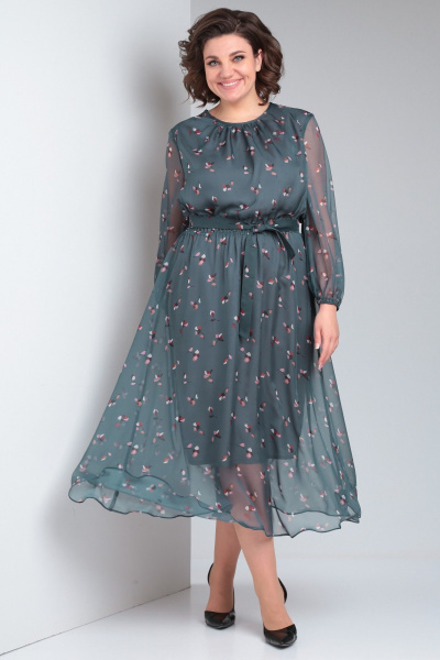 Платье Your size 2219 темно-зеленый - фото 1