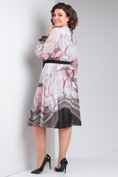 Платье Your size 2220 розово-серый_принт - фото 8