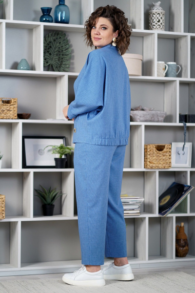 Брюки, жакет Alani Collection 2084 голубой - фото 3