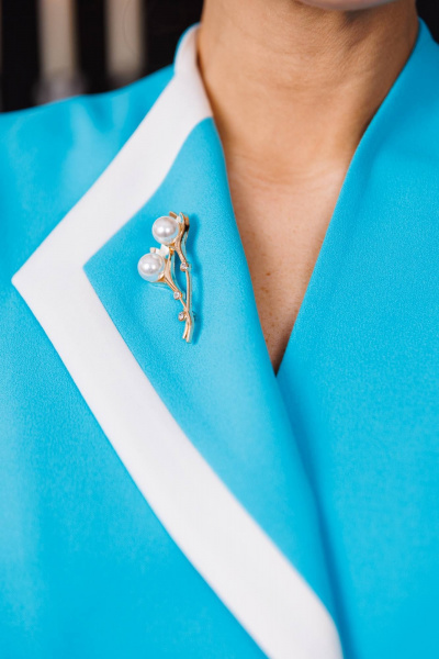 Жакет, юбка Мода Юрс 2827 голубой - фото 5