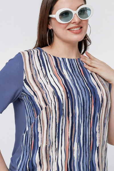 Майка La rouge 3341 голубой-(полоска) - фото 5