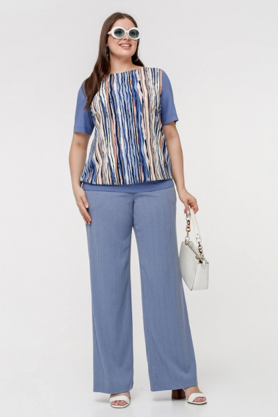 Майка La rouge 3341 голубой-(полоска) - фото 2