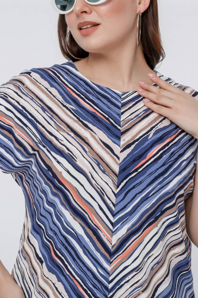 Джемпер La rouge 3324 голубой-(полоска) - фото 5