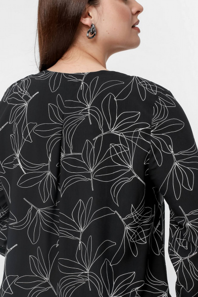 Блуза La rouge 6285 черный-(лилии) - фото 8