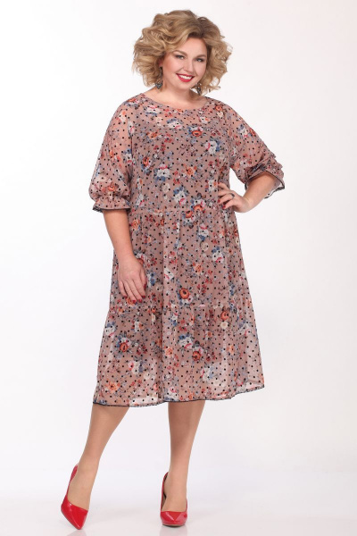 Платье и чехол из шифона и трикотажа для повседневной носки Matini 1.1395 горох - фото 1