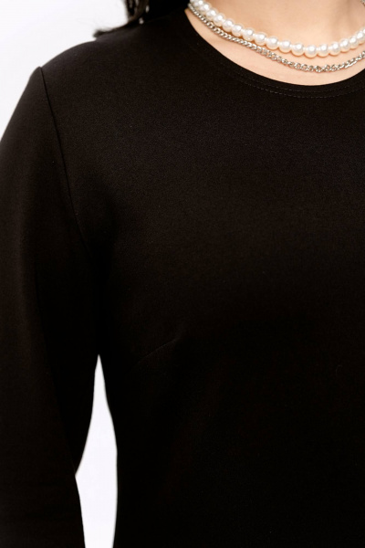 Тёплое трикотажное платье строгого стиля Romgil 944ДВТЗ черный - фото 5