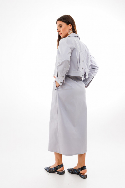 Джинсовый короткий джут с длинными рукавами и застежкой Anelli 961.1 серый - фото 4