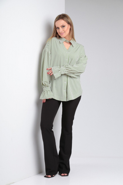 Демисезонная рубашка оверсайз с декоративной бахромой Modema м.551/1 - фото 4