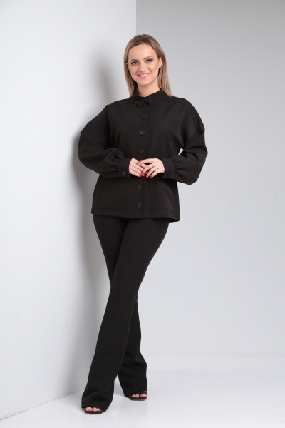 Жакет из вискозы с накладными карманами и планкой на пуговицах Modema м.740 - фото 5