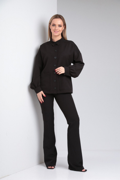 Жакет из вискозы с накладными карманами и планкой на пуговицах Modema м.740 - фото 4