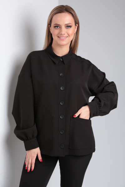 Жакет из вискозы с накладными карманами и планкой на пуговицах Modema м.740 - фото 1