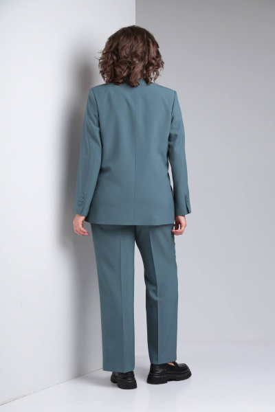 Деловой женский костюм 3 предмета из текстиля Vilena 947 полынь - фото 7