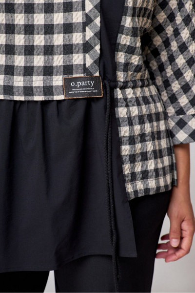 Блуза и брюки в классическом стиле из текстиля с карманами Le Collect 359 черный_ белый - фото 7