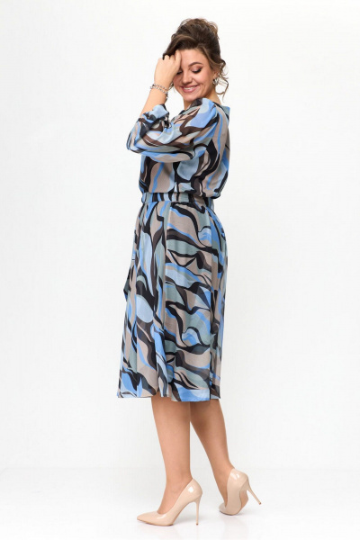 Платье с резинкой по талии и сборками, полуприлегающего силуэта Le Collect 438-г - фото 11
