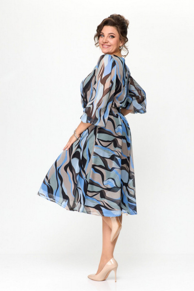 Платье с резинкой по талии и сборками, полуприлегающего силуэта Le Collect 438-г - фото 10